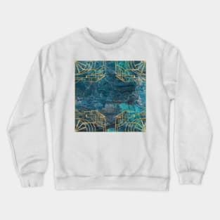 Elegant Marble - Art Deco Bleu Crewneck Sweatshirt